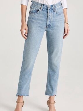 AGOLDE Riley High Rise Straight Crop Jeans